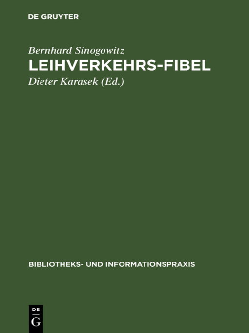 Upplýsingar um Leihverkehrs-Fibel eftir Bernhard Sinogowitz - Biðlisti